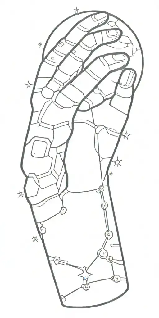 A Robotic Arm Reaching Out To Touch A Glowing Star In Space