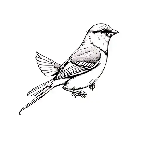 Female Sparrow Flying