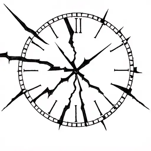 A Simplistic Cracked Or Broken Clock Dial