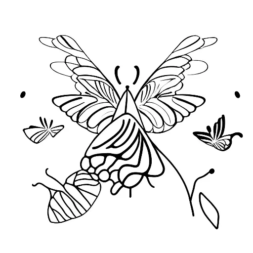 Broken Wings Of Butterfly Being Stitched