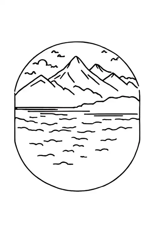 Mountain And Beach Scene