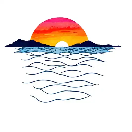 Sea And Sunset But With Bisexual Color