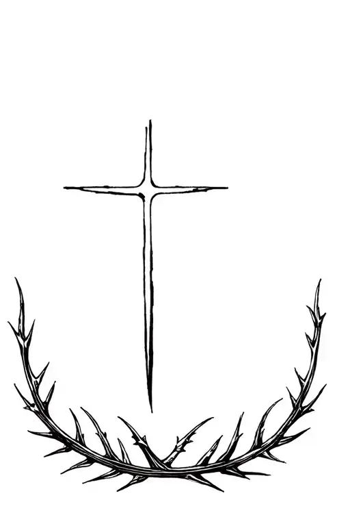 Cross With Thorn Crown
