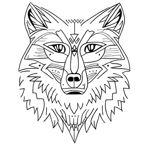 Native Wolf Face