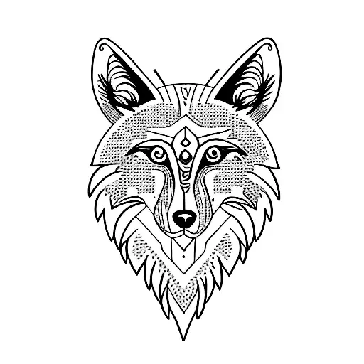 Native Wolf Face