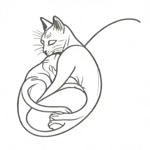 Cat And Human Cuddling Together