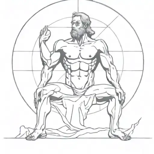 Greek Titan Atlas Holding The Universe Over His Head