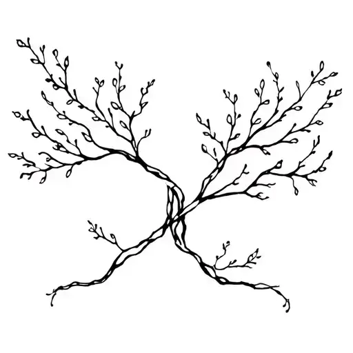 Tattoo Design Of Mother And Daughter Connection Delicate Branches Extending