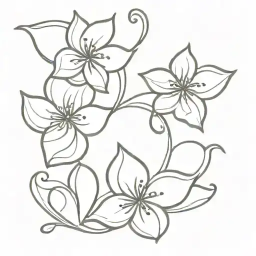 Water Marble Flowers Intertwined