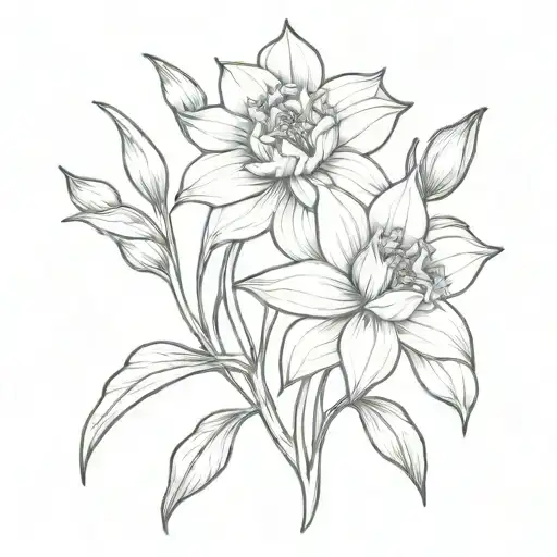 Daffodil And Rose Intertwined