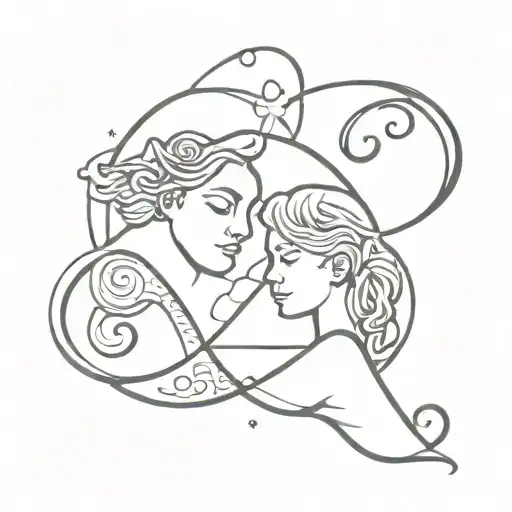 Aquario Kissing Libra Zodiac Sign