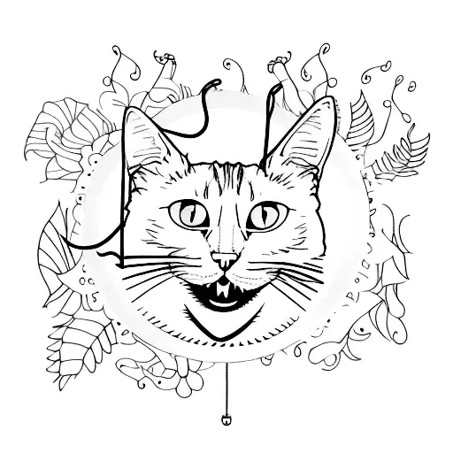 A Minimalist Tattoo Of A Clothes Hanger With A Cat Silhouette Hanging On It