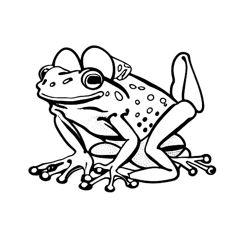 Frog With Only One Leg And A Bone On His Side