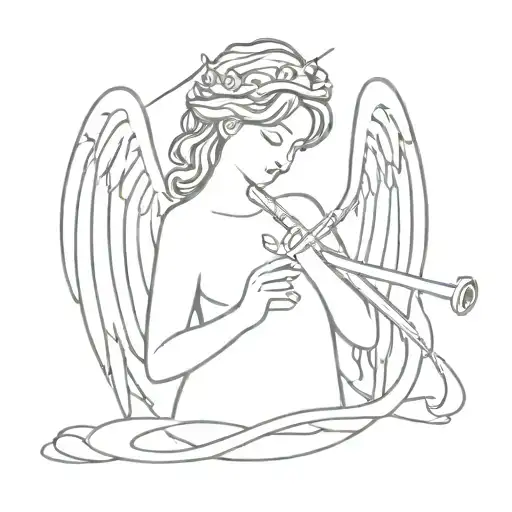 Angel And Flute Surrounded