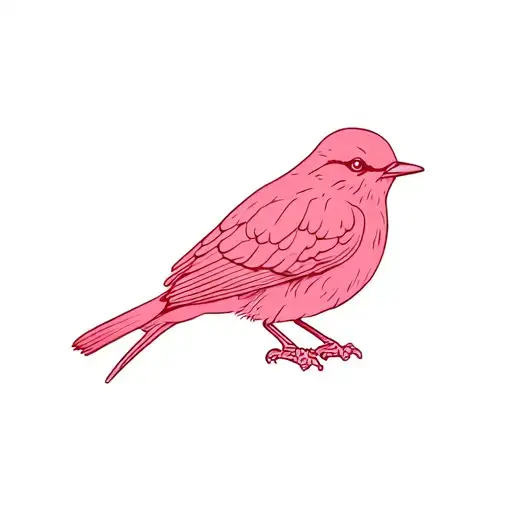 Bird With Faded Pink