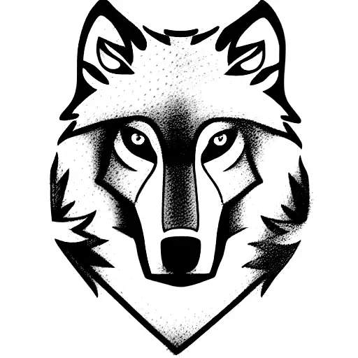 Wolf With Rose Small