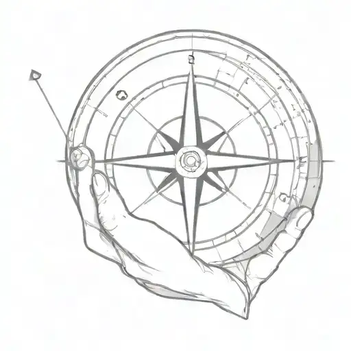 Compass With Globe Inside Being Held By Hand