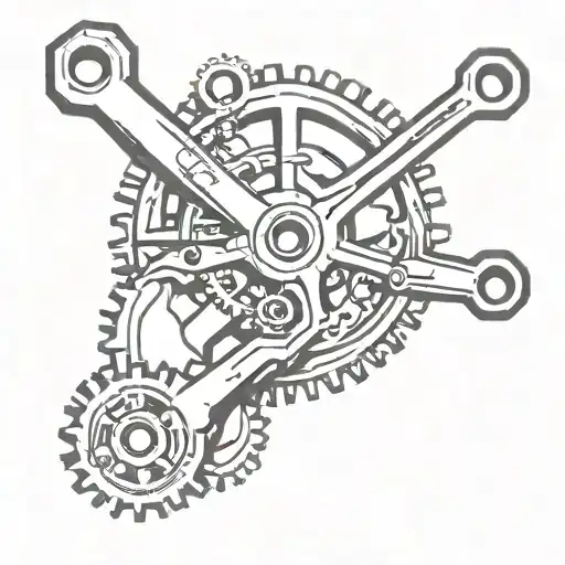 Incorporate A Wrench And A Gear In A Minimalist Design