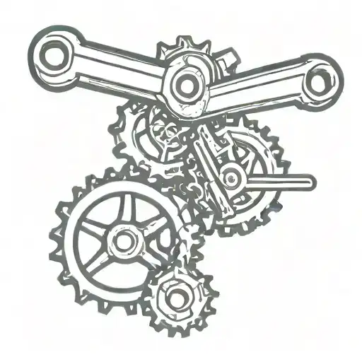Incorporate A Wrench And A Gear In A Minimalist Design