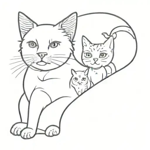 Woman With A Spitz And A Cat