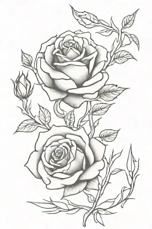 Thorns Wrappedaround The Forearm Half Sleeve With Two Rose Buds