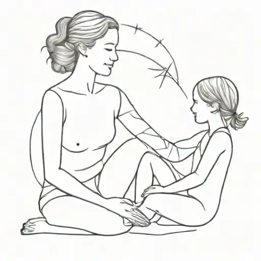 Mom And Daughter Playing