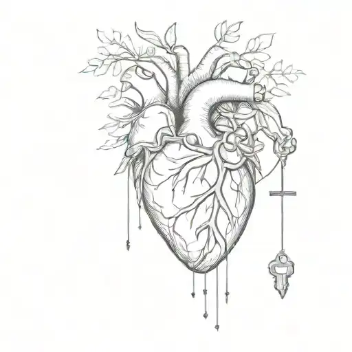 Anatomical Heart And Skeleton Key