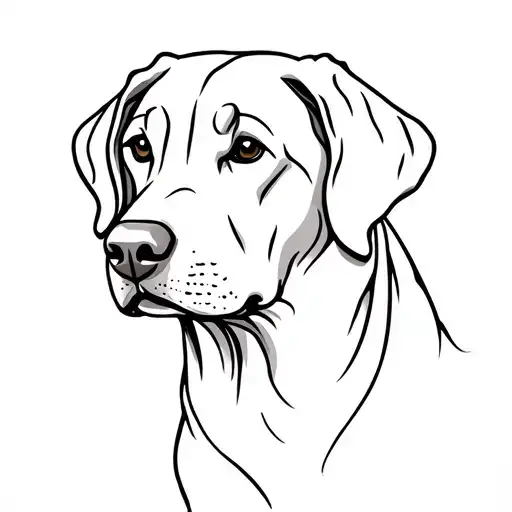 Labrador Head One Line