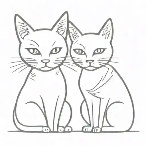 Couple Tattoos For Lovers Cat