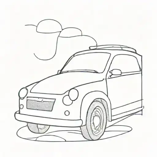 A Car Made From Mixed Sewing Thread