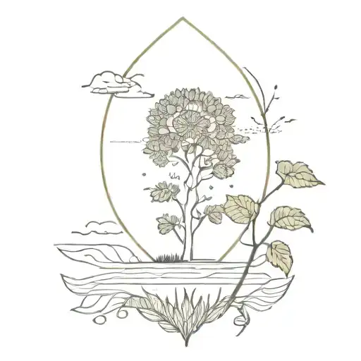 Sunflower Lake And Tree