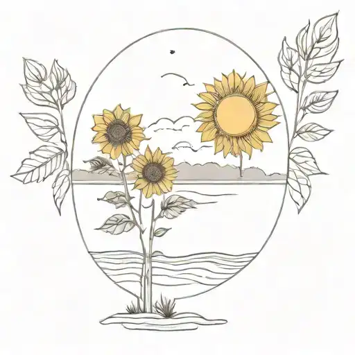 Sunflower Lake And Tree