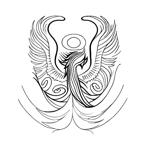 Symbolic Representation Of The Feminist Symbol Transforming Into A Phoenix