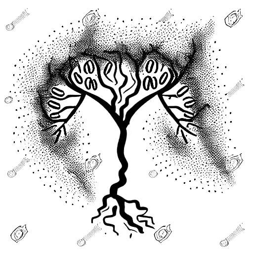 Withered Tree With Coffee Beans