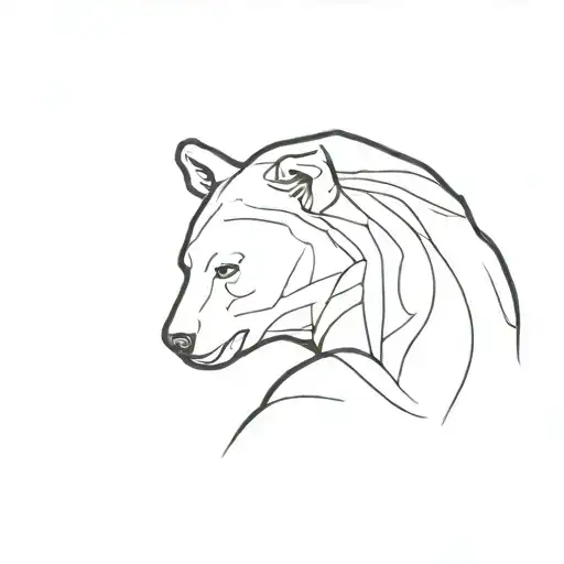 Woman Bear Shoulders Looking Down