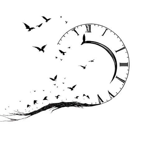 A Clock With Birds Flying Away From It The Path Of Life