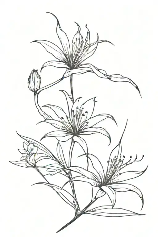 One Black And One Red Spider Lily Crossing Each Other