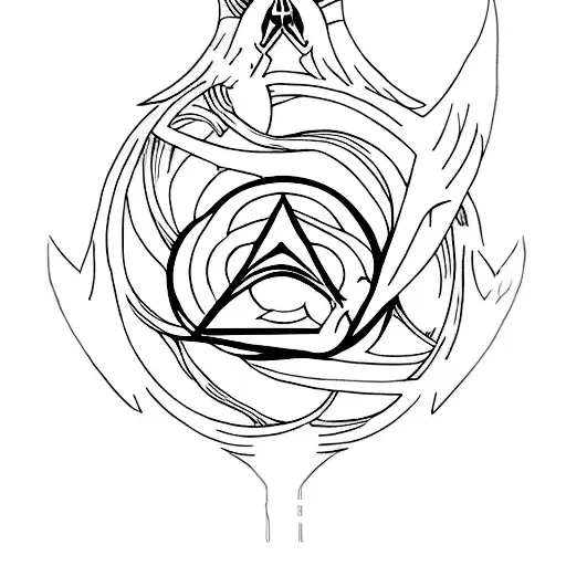 A Minimalist Tattoo Of Deathly Hallows Symbol