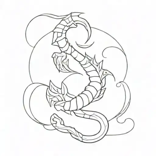 Abstract Minimalist Design Of Scorpio Zodiac Sign With A Touch Of Mystery