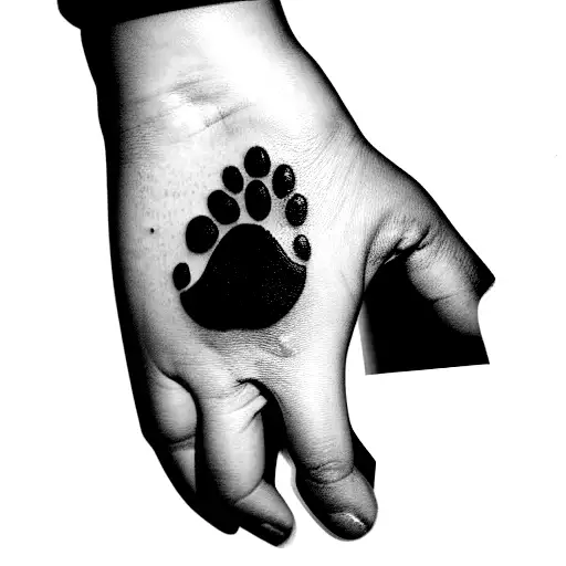 Bear Paw With A Hand