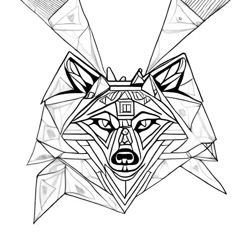 Wolf Head With Triforce