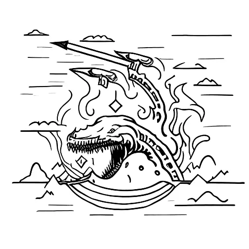 Leviathan Killed By Flaming Sword