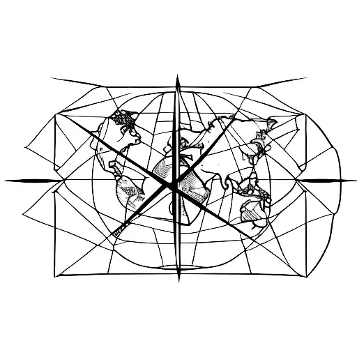 A Minimalist World Map With A Compass Pointing Towards The Client's Favorite Travel Destinations