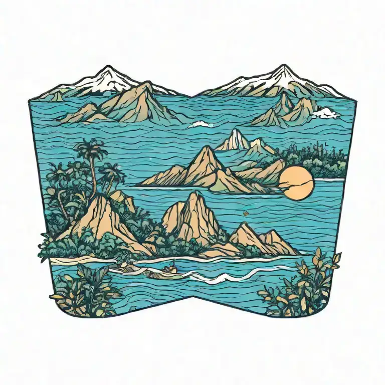 Mountain And Tropical Beach