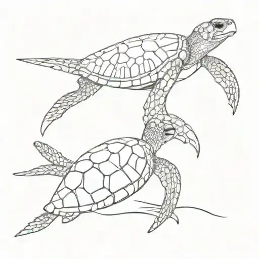 Alien Watching Sea Turtle Swimming