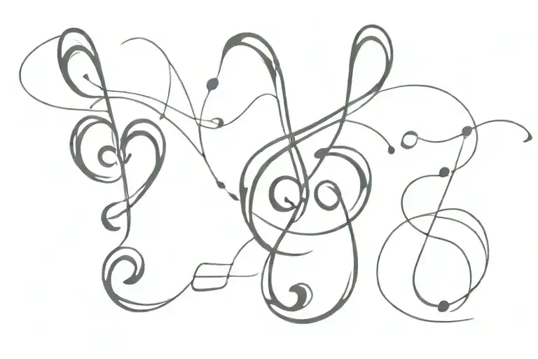 Music Note Love Infinit Line