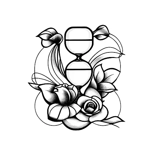 Hourglass With Flowers