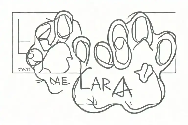 Dog Paw With Name Lara
