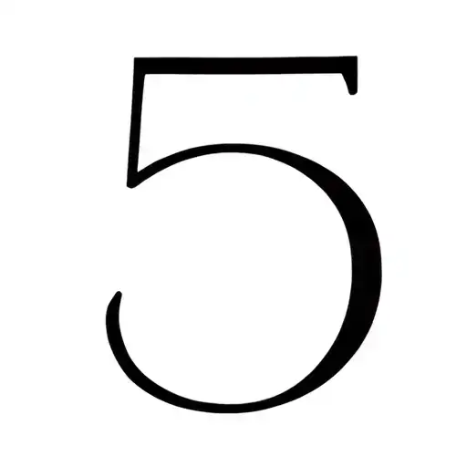 Number 5 Related To Running Freely Symbolizing Freedom
