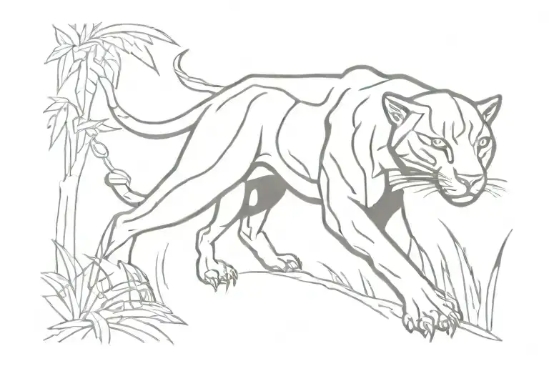 Black Panther Emerging From Jungle Background